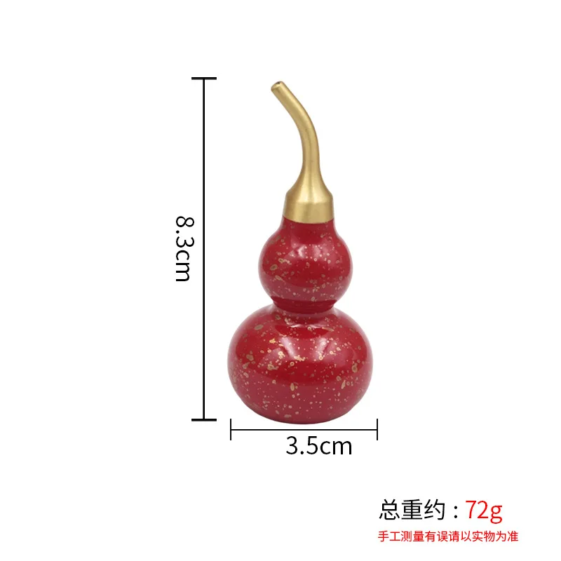 - Miniature Gourd Ornaments With Colorful Glaze And Gold Leaf, Featuring Engraved Lettering; Custom-Made Small Decorat