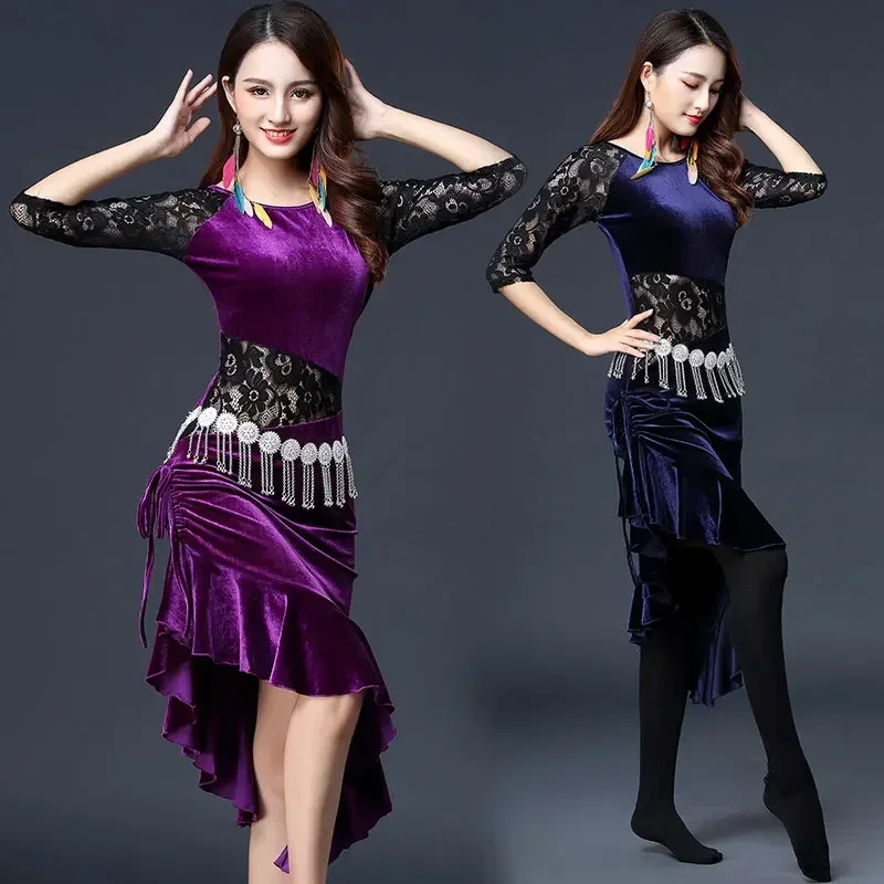 

Belly Dance Long Dresses Sexy Practice Fashion Clothes Oriental Performance Dress Stage Dance Costume Adults Women Faldas Largas