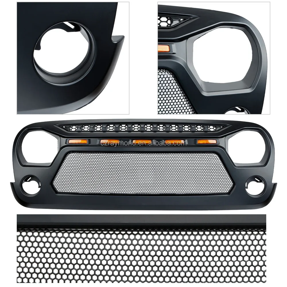 

Factory Hot Selling High Quality Oem Customized Car Grill with Light for Wrangler JK 2007-2018