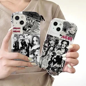 アニメクールなナナ大島ラインiPhone 16 15 14 13 12 11 Pro Max 14 15 Plus XR XS Max SE AirBag ShockProofカバーのためのホットケースクリア 10ベストセールスナナケース-2
