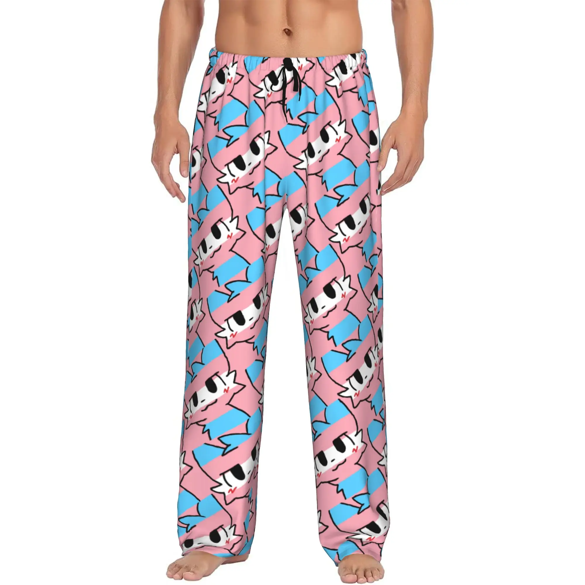 

Custom Print Boykisser Silly Cat Pajama Pants Men Cute Cartoon Sleep Sleepwear Bottoms with Pockets