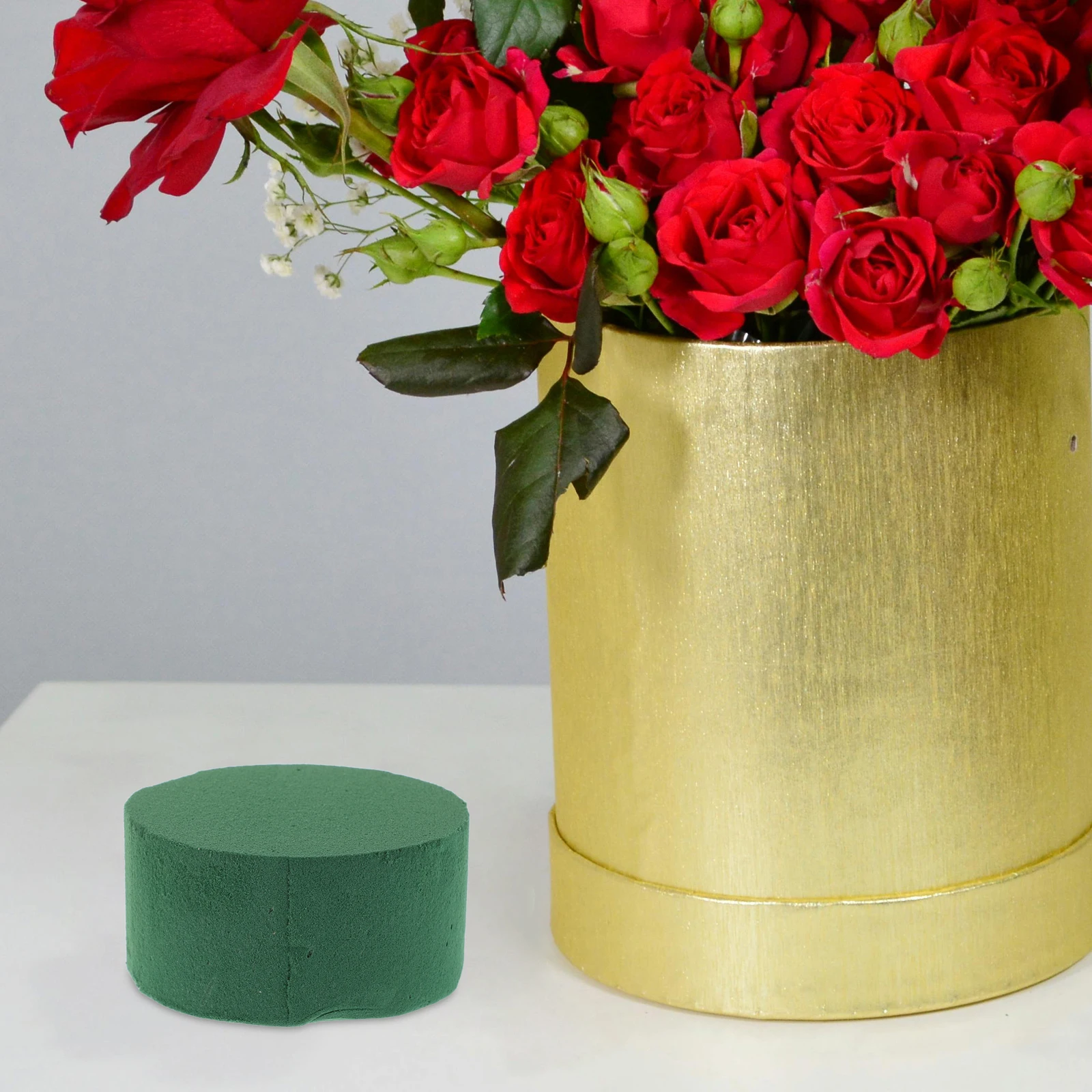

10 Pcs Water-absorbing Dry Flower Mud Floral Foam Round Blocks Bouquet Holder for Fresh Flowers Absorption Cylinder