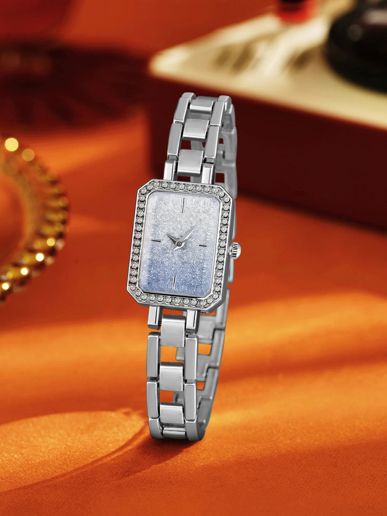 2 pieces women's watches mystery box random dispatch quartz watches small square block starry sky watches diamond watches sister
