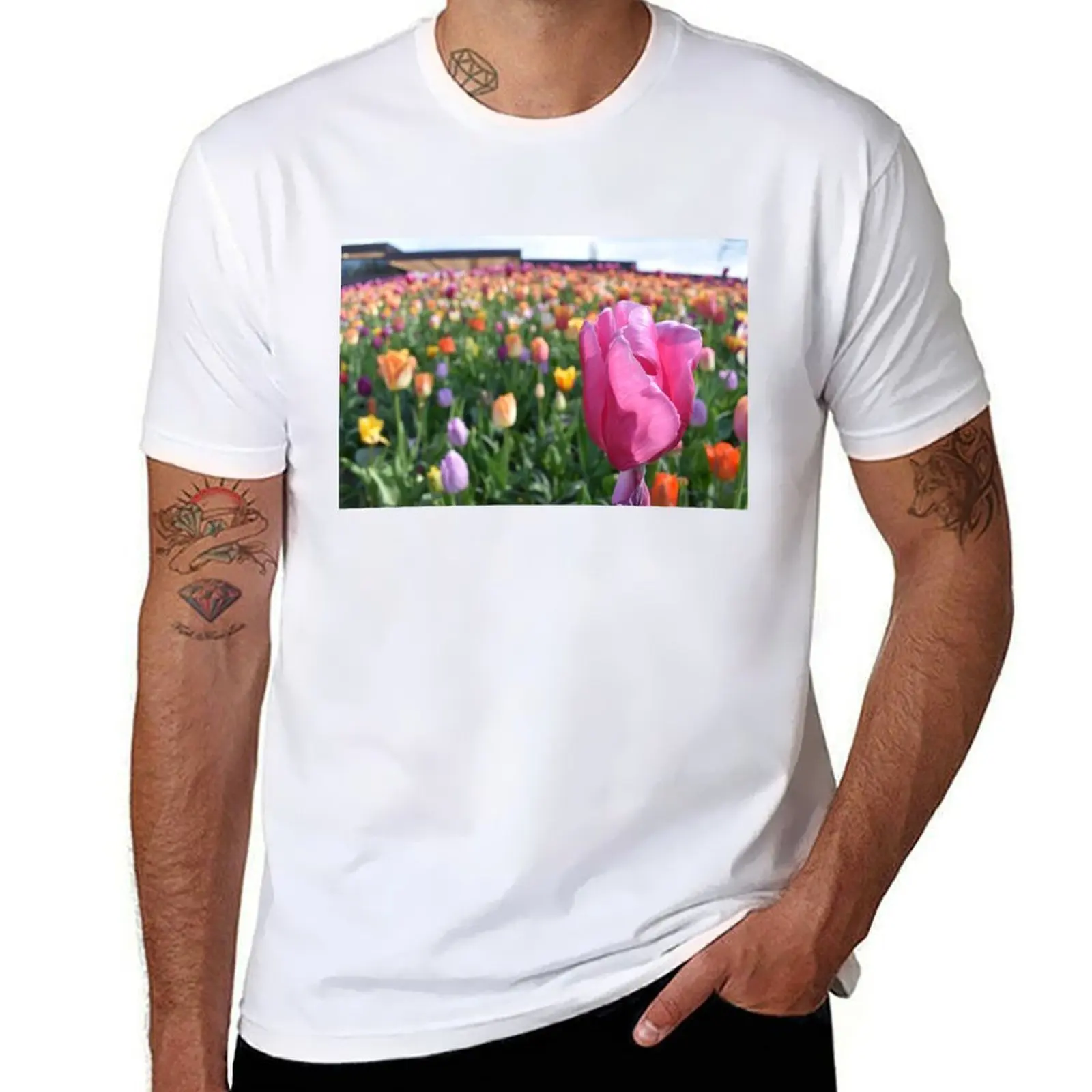 Dutch Tulips T-Shirt t shirts for man graphic tees man tshirt T-Shirt