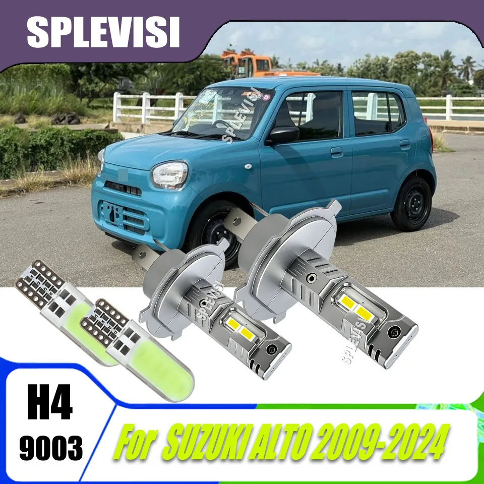 H4 9003 Car LED White Headlamps reduces eye strain during night driving For SUZUKI ALTO 2009 2010 2011 2012 2013 2014 2015-2024