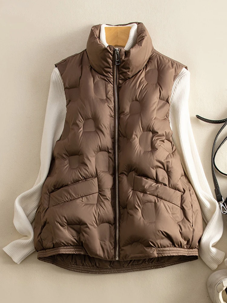 

SEDUTMO Winter Duck Down Vest Ultra Light Thin Feather Jacket Women Quilted Short Warm Casual Oversize Basic Waistcoat ED1999