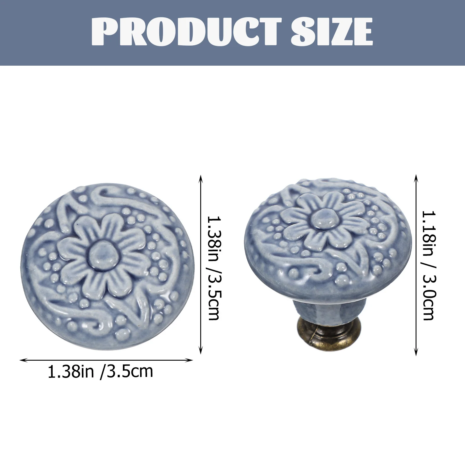6 Pcs Handles for Kitchen Cupboards Furniture Drawer Knobs Decorative Dresser Retro