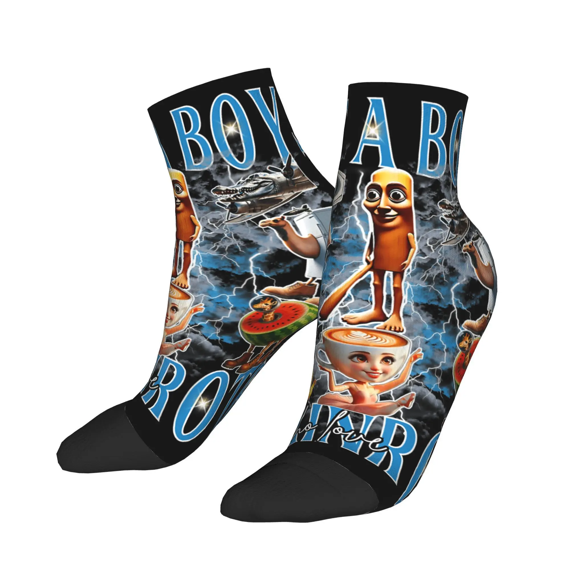 

All Brainrot Italian Meme Funny Casual Socks For Adults Men Funny Comfortable Ankle Socks Spring Skateboard Custom Non Slip Sock