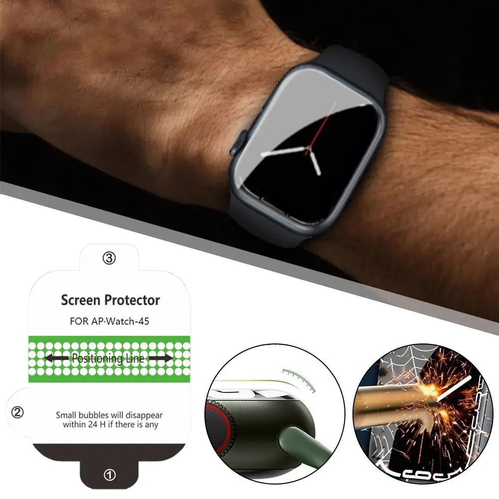 Para Apple Watch S10 película de hidrogel impermeable, protectora a prueba de sudor a prueba de polvo a prueba de arañazos película de reloj cubierta de pantalla completa L2B6