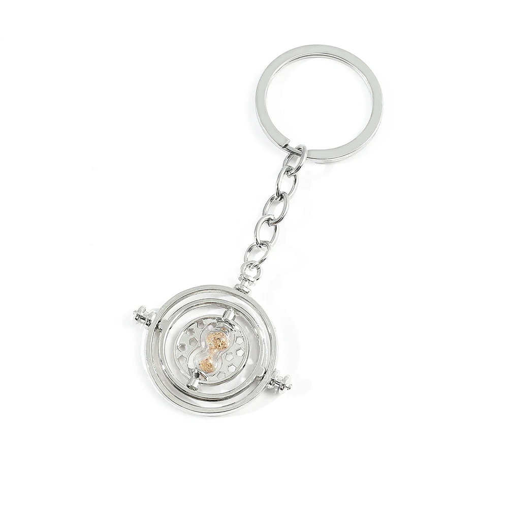 Time Turner Keychain Hourglass Pendant Keyring Jewelry Fashion Enamel Alloy Toy Trinket Party Cosplay Accessory High Quality