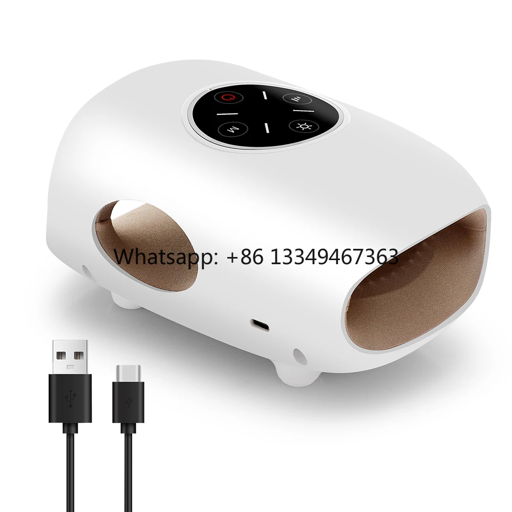 

Portable Wireless Rechargeable Electric Hand Massager Hot Compress Finger Palm Massage with Air Pressure Compression Airbags Fas