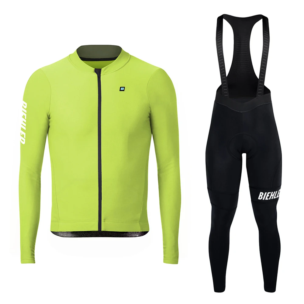 BIEHLER-Conjunto de Jersey de ciclismo para hombre, ropa transpirable de manga larga, Top cómodo, pantalones deportivos, primavera y otoño