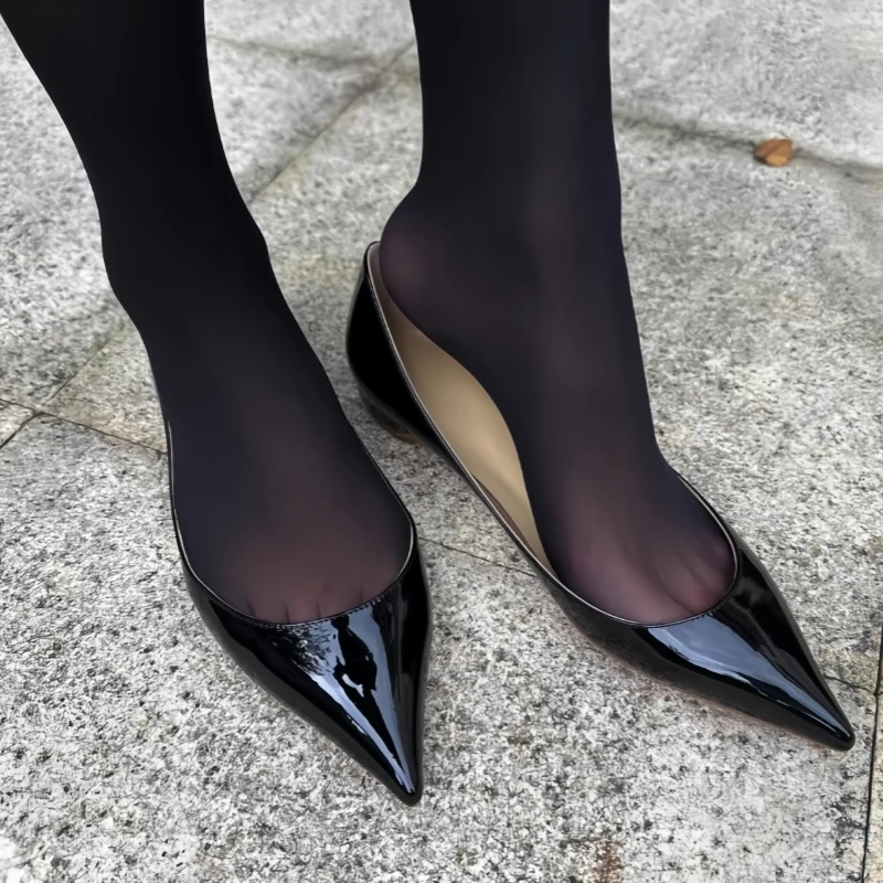 120D Samt-Leggings mit Spitzenbesatz für Damen, sexy, silikonbeschichtet, oberschenkelhoch, dehnbar, über dem Knie, lange Strümpfe für den Herbst – Detail 7