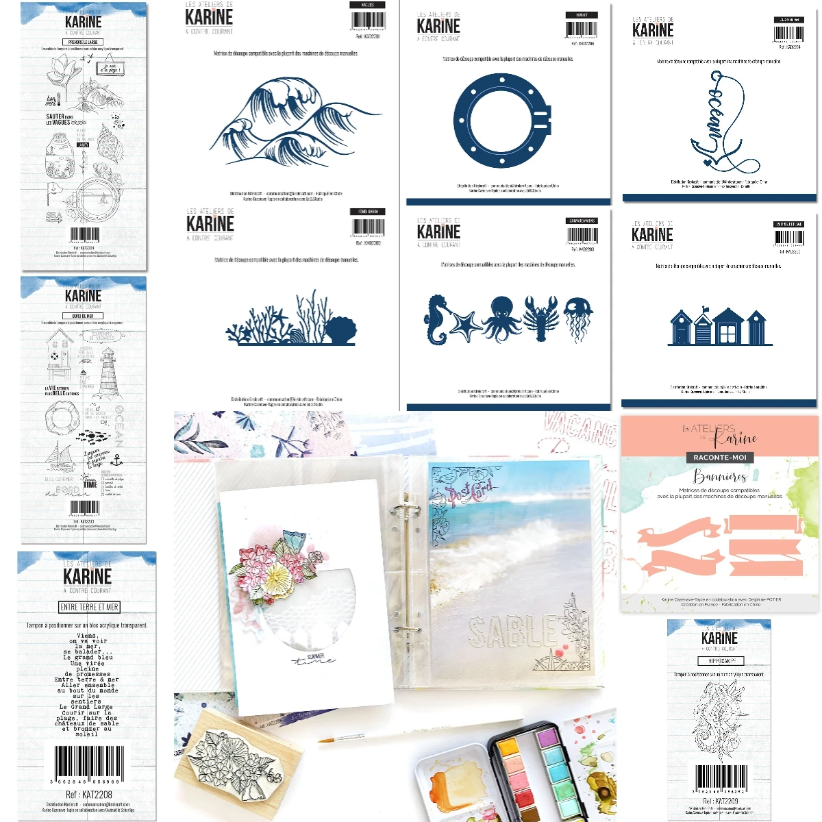 A Contre Courant Clears Summer Time Cutting Dies pour scrapbooking DIY, artisanat, modèles d'album photo, décoration faite à la main