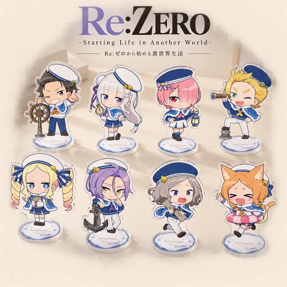 Re:Zero 10cm Acrylic Stand Figures Keychain Anime Desktop Tabletop Ornament Otaku Fans Collectible Gift