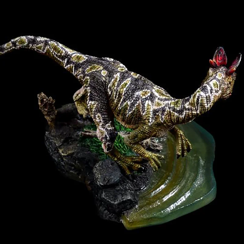 نموذج ديناصور عالي الجودة - لعبة تنين مزدوجة التاج مزدوجة دوارة قابلة للجمع للأغراض التعليمية