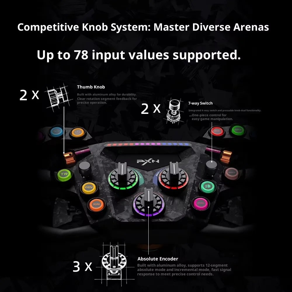 Pxn Gt One Racing Simulator Custom Button Carbon Fiber Paddle F1 Formula Quick Release Game Steering Wheel Gt Wheel Controller