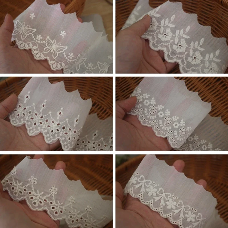 2Yards for Wedding Dress Embroidered Lace Fabric DIY Dress Decorations Lace Trim Accessories Off White