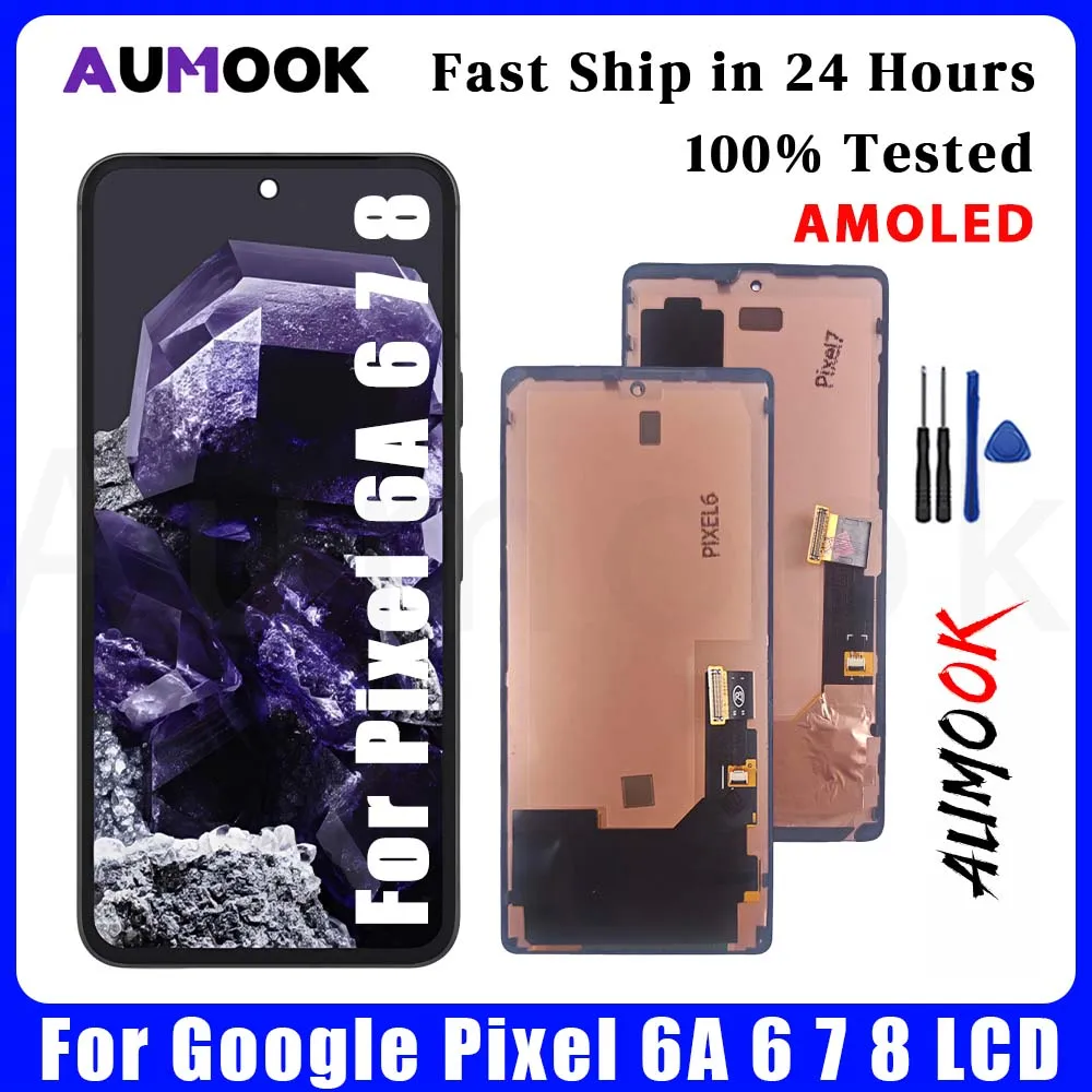 AMOLED pour Google Pixel 6A 6 7 8 LCD écran tactile numériseur assemblée avec cadre pour Pixel 6 pièces de rechange d'écran AMOLED pour Google Pixel 6A 6 7 8 LCD écran tactile numériseur assemblée avec cadre pour Pixel 6 pièces de rechange d'écran