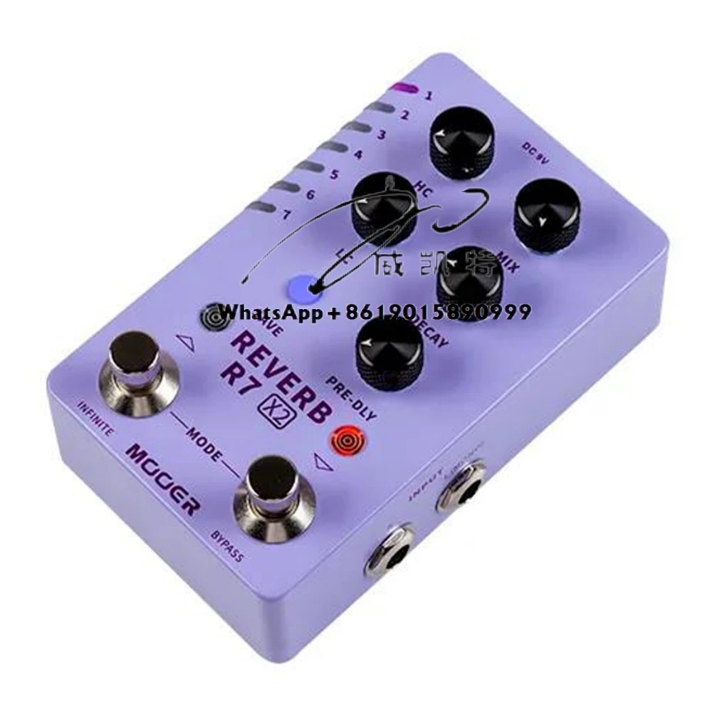 

R7 Reverb X2 Pedal 14 Stereo Reverb Effects Atmosphere with Infinite Function Reverb Guitars Pedal
