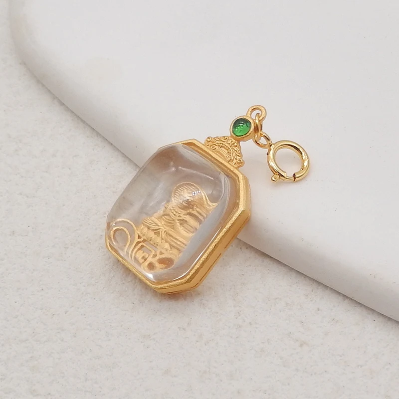 1Pair Silver Gold Plated Natural High Quality White Quartz Gemstone Earring Beads, Jewelry DIY Making, Gemstone Accessories