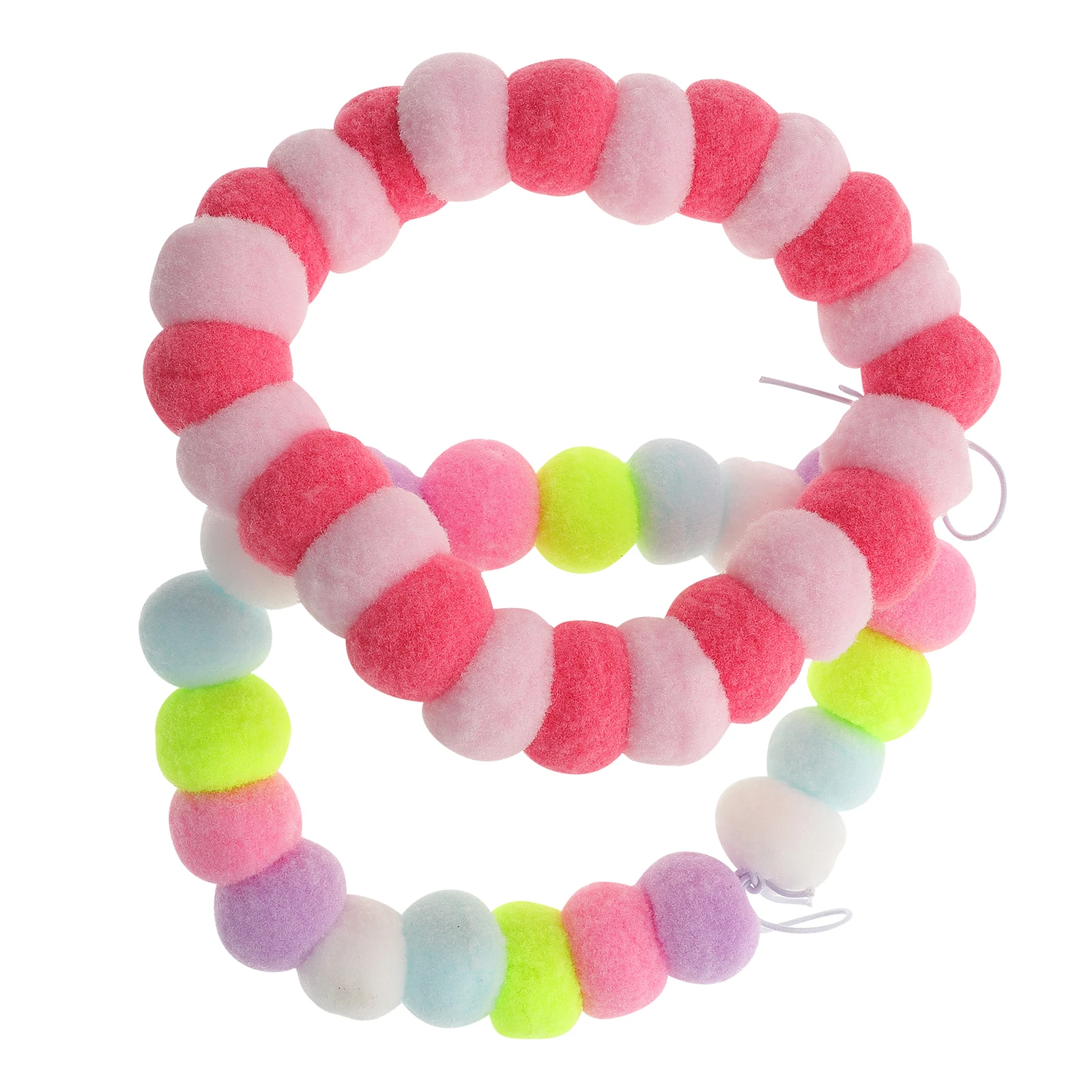 

2Pcs Colorful Pet Collar Set Soft Ball Ornament Birthday Festival Photo Shooting Cat Puppy Dog Cat Collar Dog Necklace