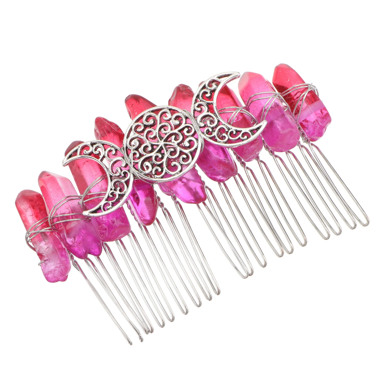 Niang Silver 20-Tooth Hair Comb DIY Accessory Headgear Girl Tuck Crystal Zinc Alloy Handmade Women Decor Comfortable