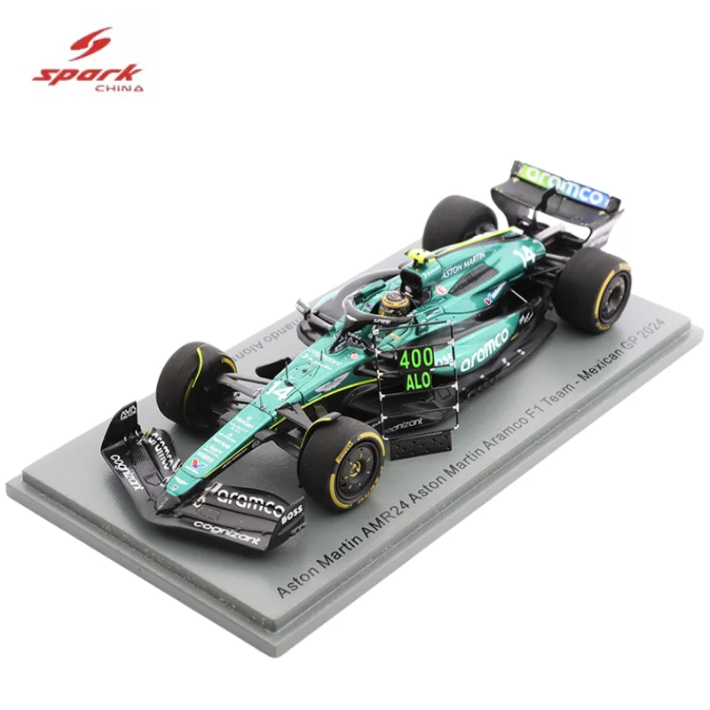 

Aston Martin AMR24 Alonso Mexico Station 2024 simulation resin car model in stock 1/43, boys' toy, adult collectible ornament.