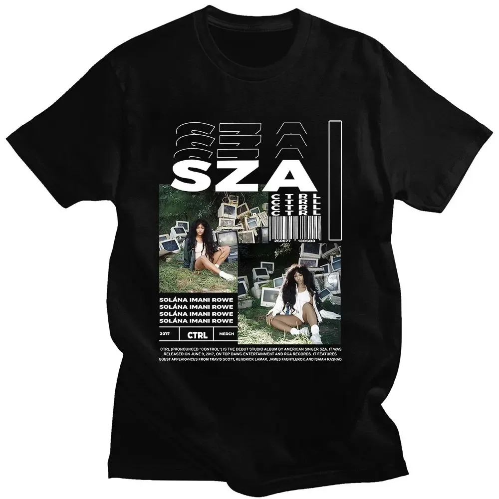 100% Cotton T Shirt Rapper SZA CTRL X SOS Album Graphic Print T-Shirt Vintage Punk Hip Hop Harajuku Tops Fashion Casual Women