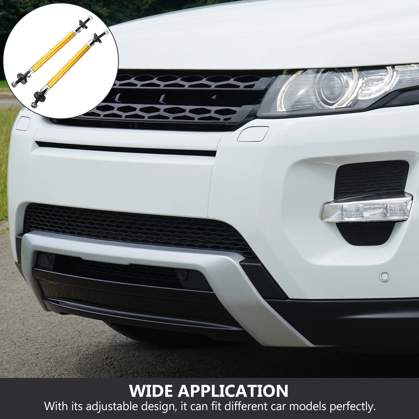 

Aluminum Alloy Lip Support Modification Durable Adjustable Easy Install Assembly Lip Strut Car Front Strut Rods Front Bumper