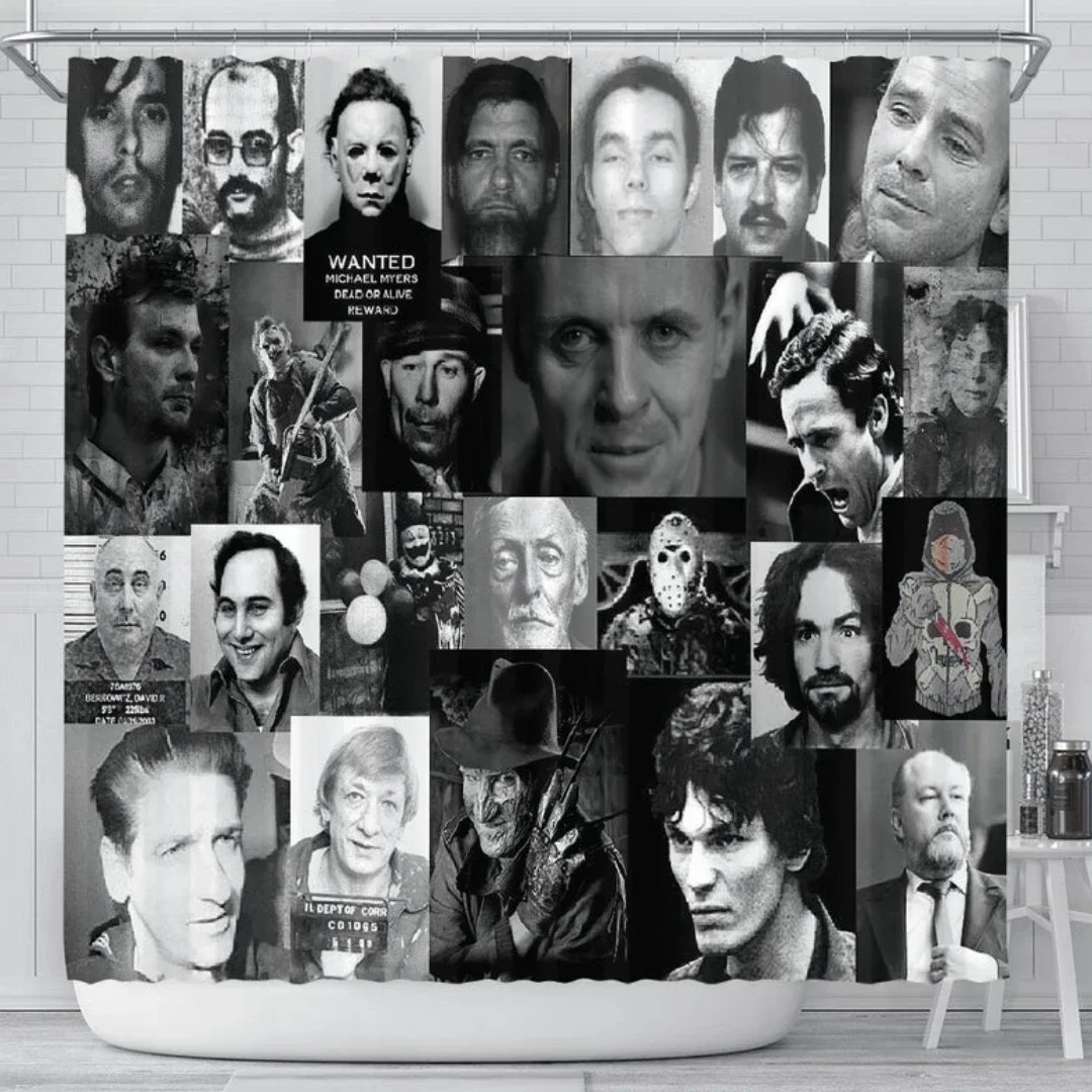 Serial Killers Shower Curtain Decor Waterproof Bathroom Decorations