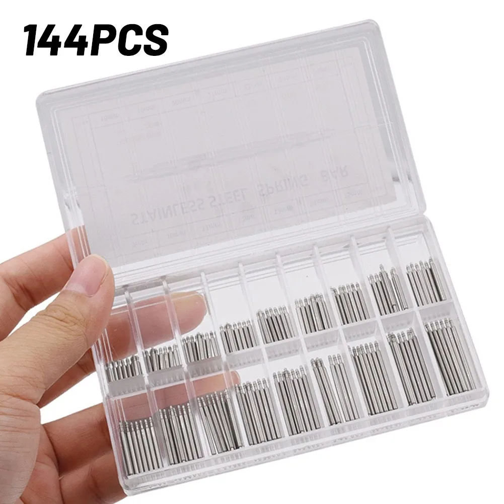 Complete Specifications Stainless Steel Watch Band Strap Spring Bars Link Pins Repair Tool Set 144PCS 144 Connecting Shaft
