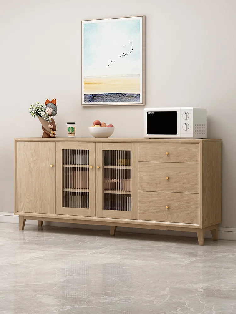 Storage Cabinet Modern Solid Wood Dining Room Restaurant Cafe Sturdy Durable Easy Assembly Stable Construction Heavy Duty