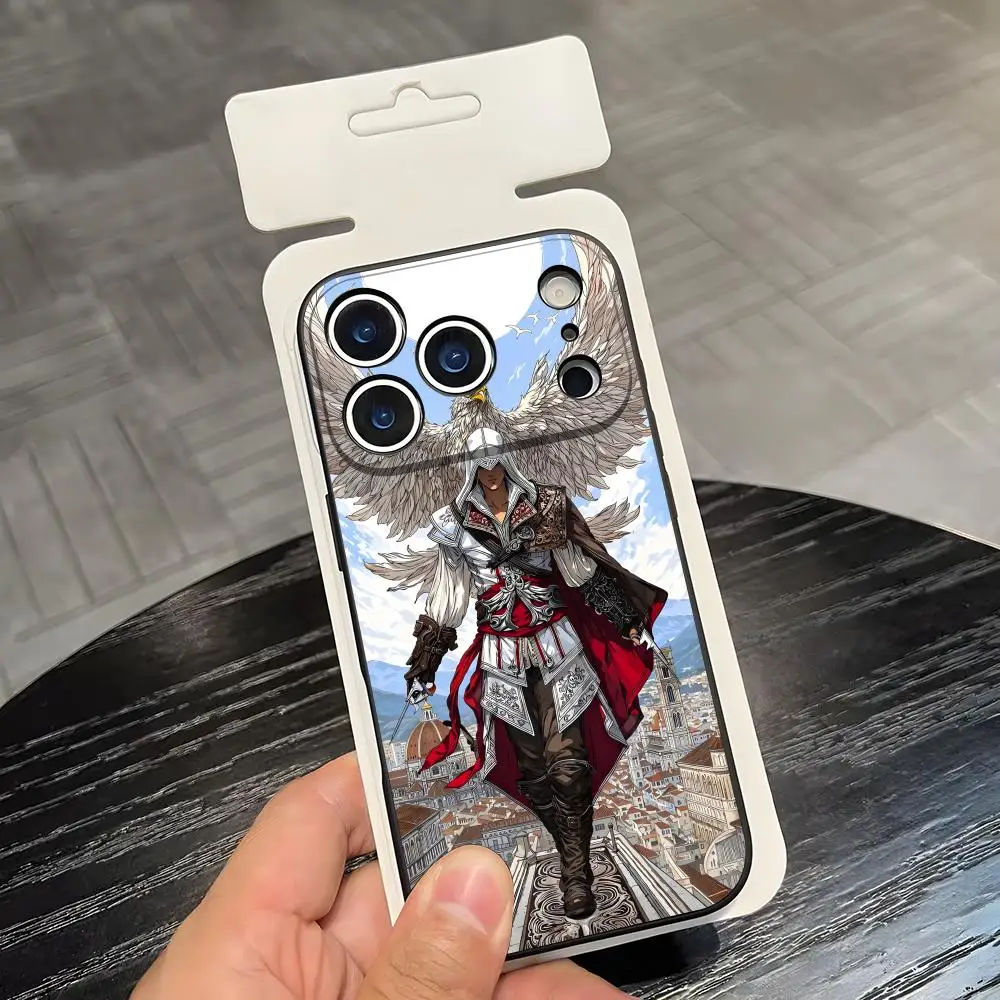 حافظة هاتف Assassin S Creed لهاتف آيفون 17 Air 16 E Pro Max 15 14 13 Mini 12 Pro 11 Max Plus غلاف ناعم أسود #2