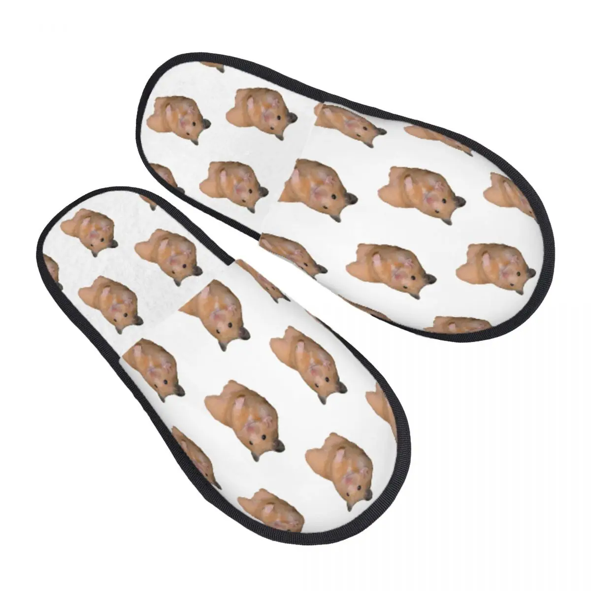 Custom Peace Sign Hamster Slippers Memory Foam Warm Soft Women House Slipper Indoor Comfy Shoes