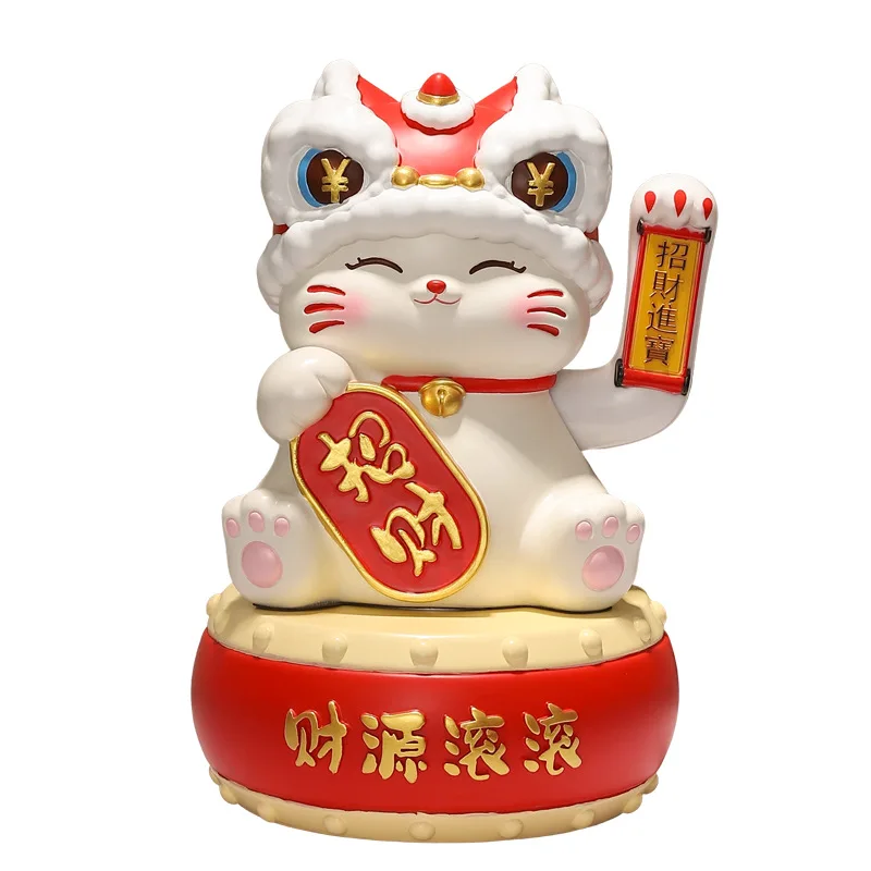 LTT creative lucky cat automatic beckoning desktop counter living room decorative resin ornament