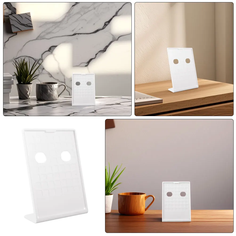 

2 Pcs L-shaped Menu Display Card Stand Price List Flyer Holder Abs Flyers Rack Labels Desktop Sign