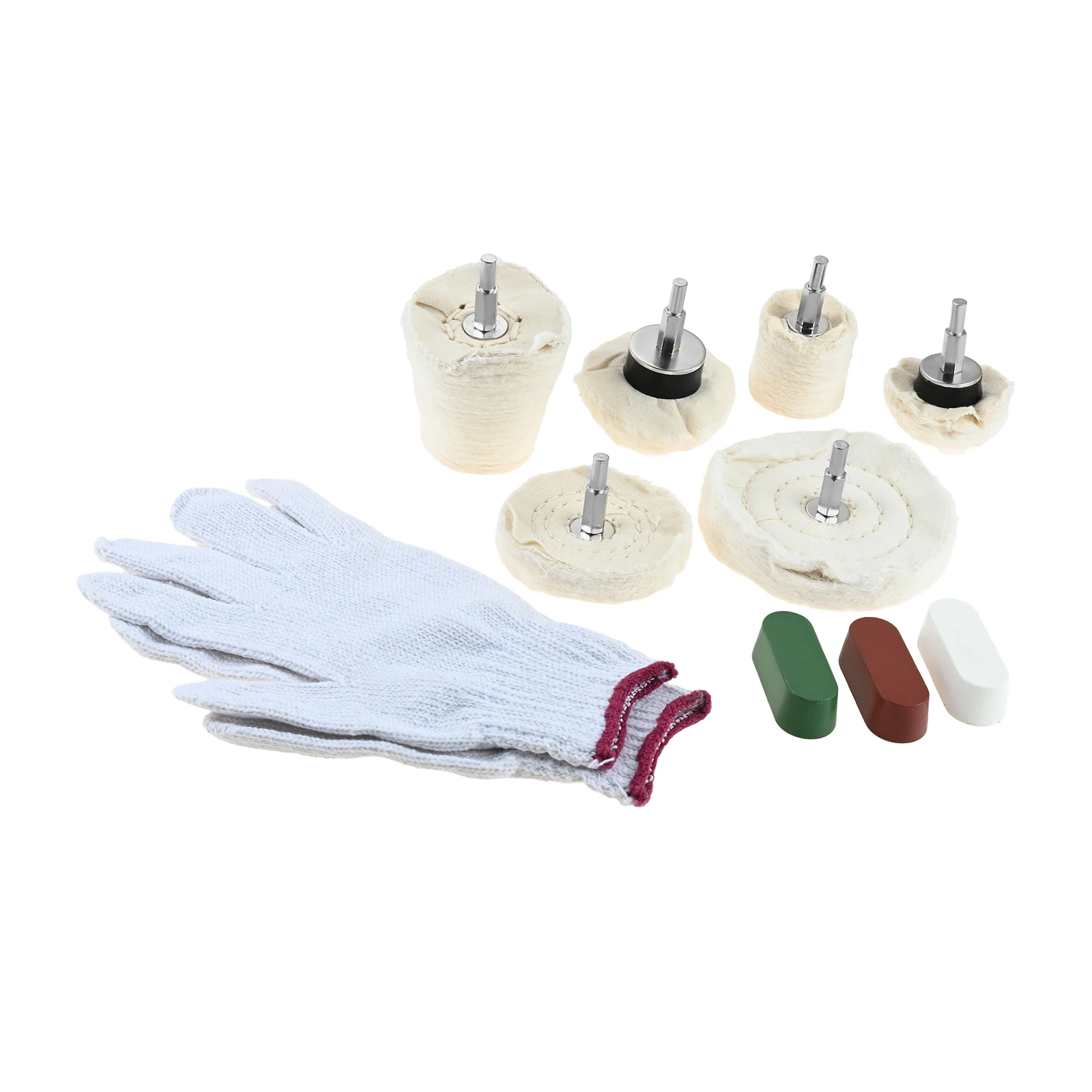 10 Pcs Drill Buffing Wheels and Polishing Compounds Cloth Wheel Car Metal Polishing Kit Multi-Specification Wheel Kit