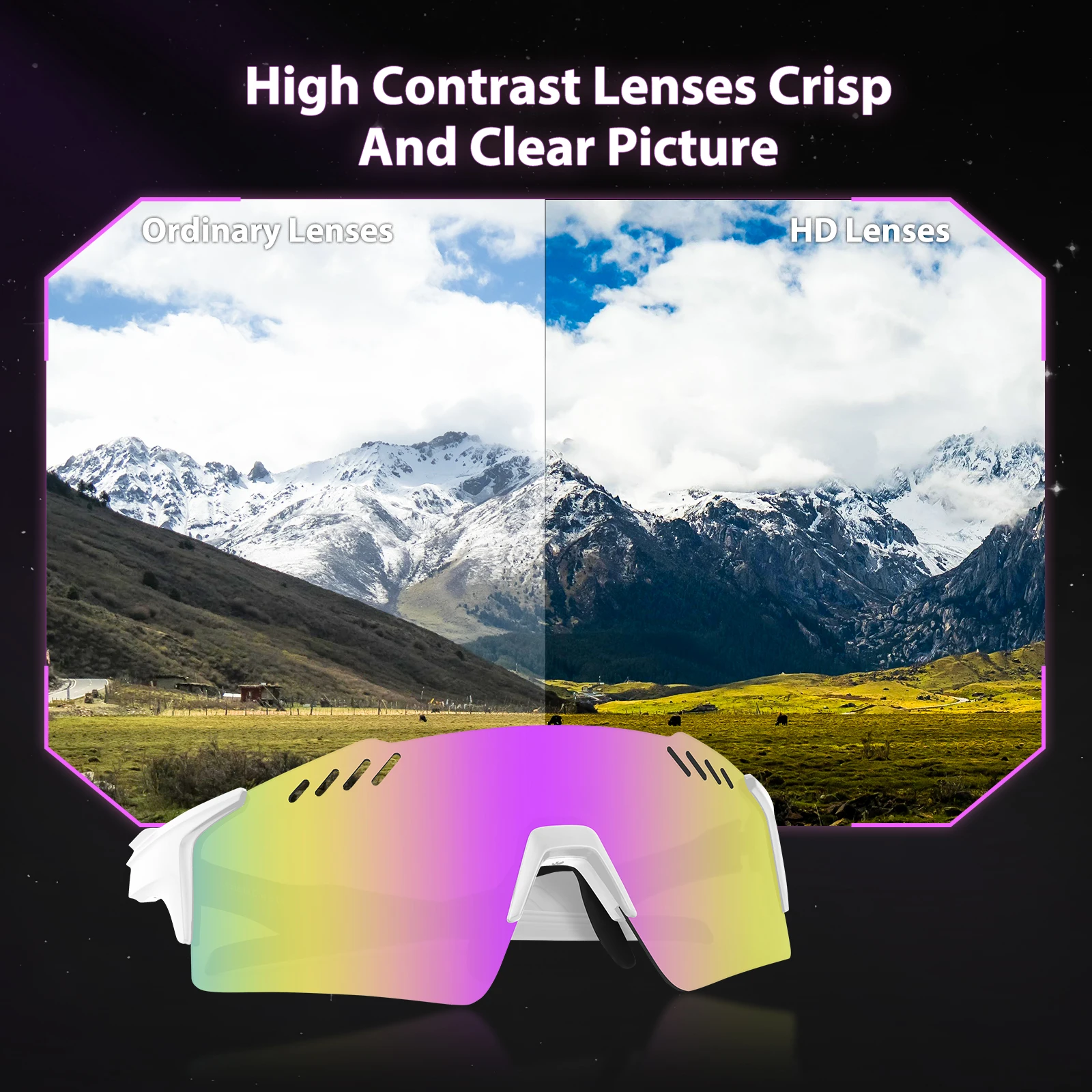 SCVCN Cycling Sunglasses Outdoor Bike Cycling Glasses Men Women MTB Road Bicycle Sports Mountaineering UV400 Running Eyewear
