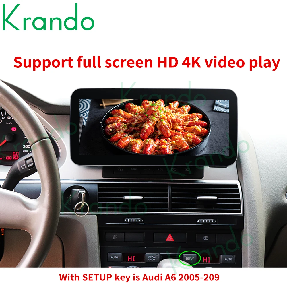 Krando Android 13.0 10.25 Inch Car Radio For Audi A6 A6L 2005 - 2011 Wireless Carplay Navigation GPS  DVD Multimedia Player