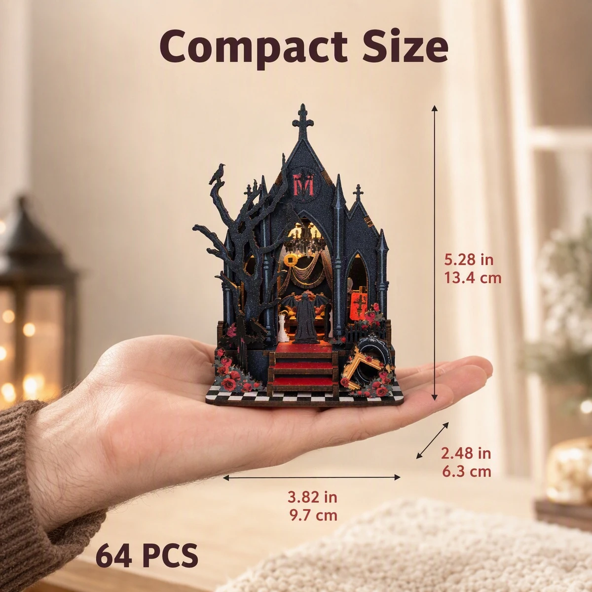 Book Nook Kit DIY Miniature House 3D Wooden Puzzle Dollhouse 4 Styles Desktop Craft Decor Gift for Adults