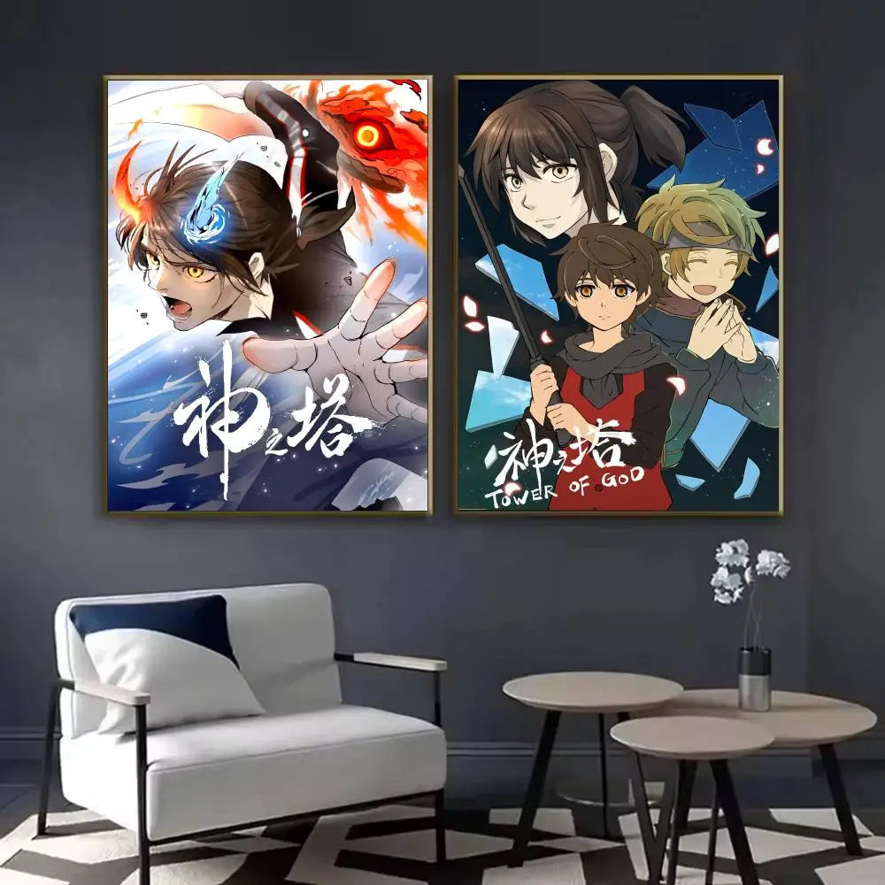 T-tower Of God Anime Poster Waterproof Sticky Wall Art Print For Bedroom Living Room Hallway Bar Home Decor