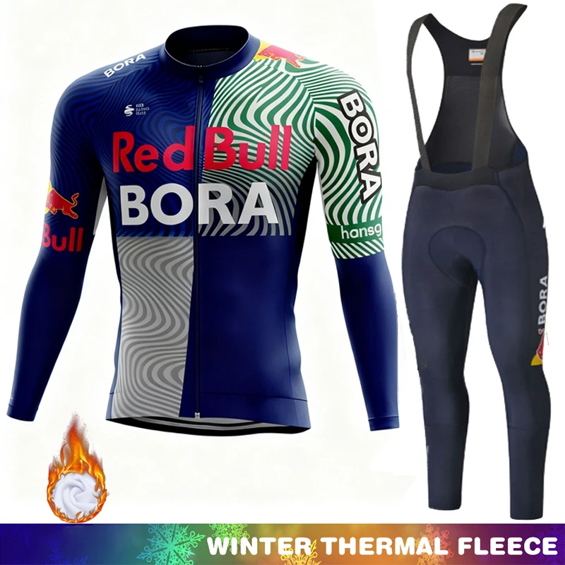 ريد بول ملابس رياضية مجموعة الدراجات الحرارية جيرسي ملابس للرجال الشتاء الصوف مريلة الطريق دراجة Termal 2026 الزي رجل موحدة البدلة