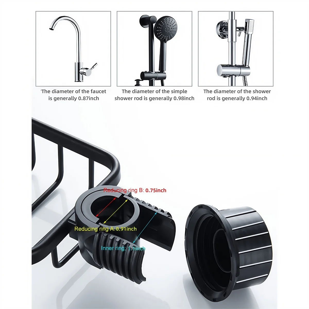 رف دش تخزين تصميم مثقوب للصرف أحادي الاتجاه حامل إسفنجة الحمام منظم منزلي مجموعة أجهزة الحمام #4