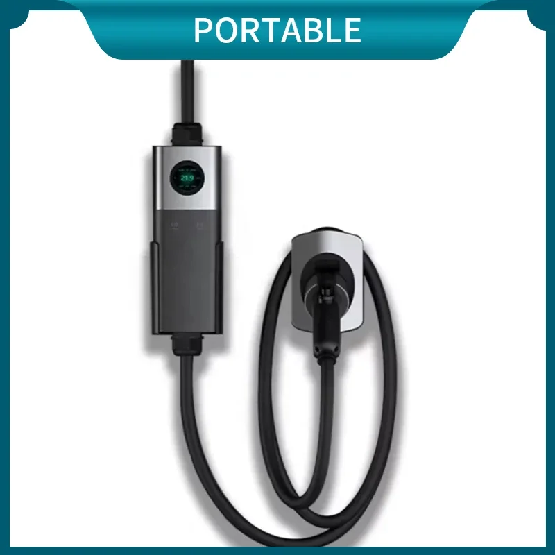 EVONIC Type 1 AC EV Charger ETL FCC 32A 40A 110V-240V Single Phase Portable with 2.8inch LCD Screen & LED Indicator Light