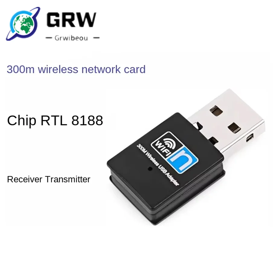 300Mbps Mini USB Wireless Wifi Adapter Wi Fi Network LAN Card 802.11b/g/n RTL8188 Adaptor Network Card for PC Desktop Computer