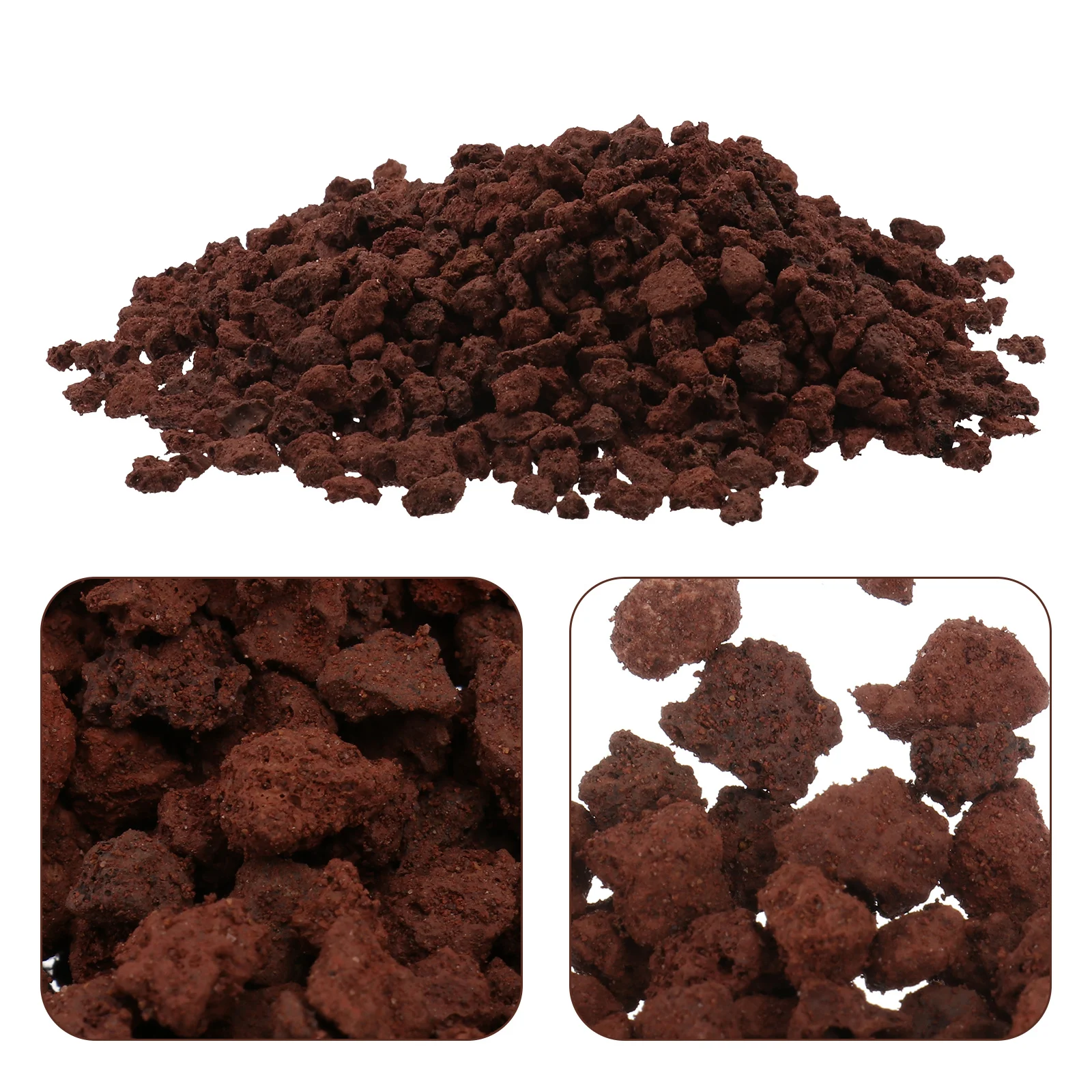 

500g Volcanic Rock Aquarium Filter Material Stone Dark Red Fish Tank Ornament Effective Filtration Habitat Decoration