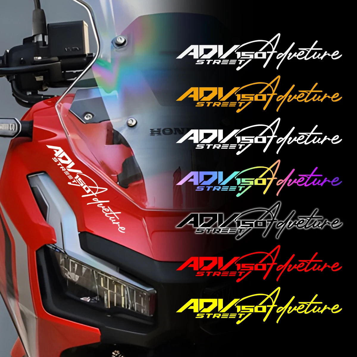 For Honda ADV 150 adv 150 1 Pair Adventure Reflective Motorcycle Stickers Moto Scooter Head Body Windshield Decal Accessories