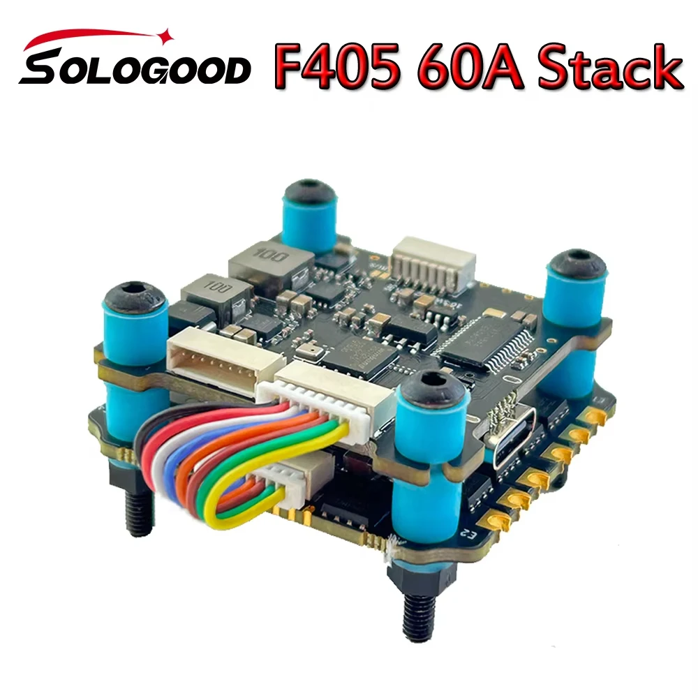 

SoloGood F405 60A Stack / 55A Stack ICM42688P F405 FC 6S BLS 55A / BLS 60A / 8S BLS 80A 4in1 ESC 30.5X30.5mm 2-6S for FPV Drone