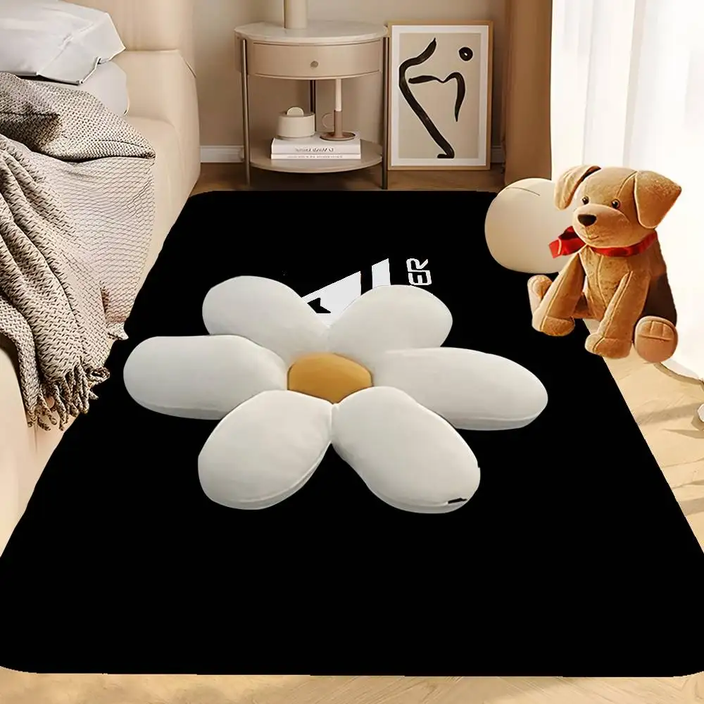 Tapete de Chão Retangular Antiderrapante Q-QuiksilverS com Logo, Tapete Macio para Casa, Tapete para Porta Frontal, Tapete Interno e Externo, Tapete Decorativo para Hotel